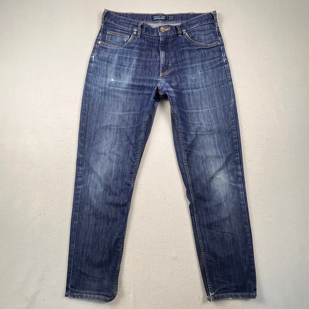 Patagonia Iron Clad Jeans Mens 33x32 Distressed Organic Cotton Straight Leg